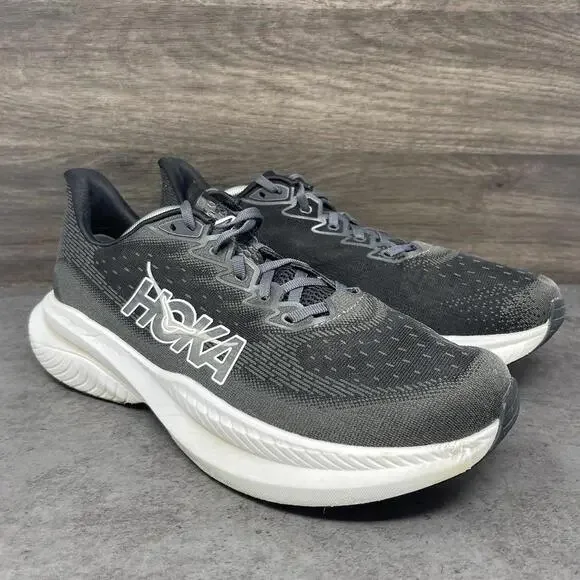 HOKA Mach 6 Running Shoes Mens Size 11.5 Black White Sneakers One One
